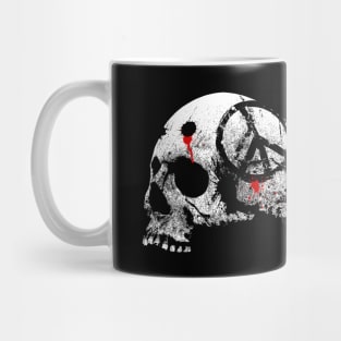 Peace Symbol Skull-Helmet-Motorcycle-War Mug